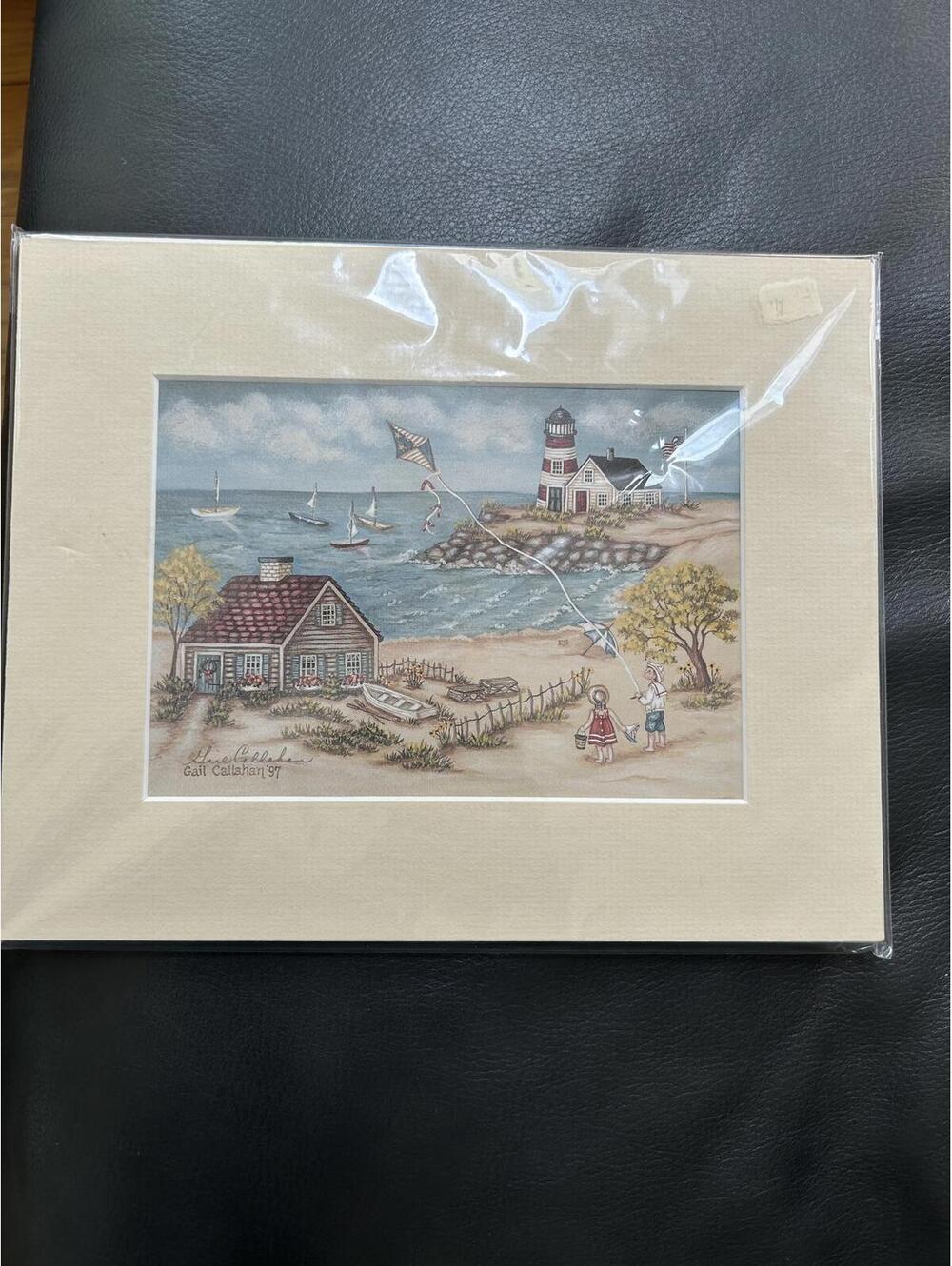 Coastal Landscape Art Print by Gail Callahan-Signed & Framed